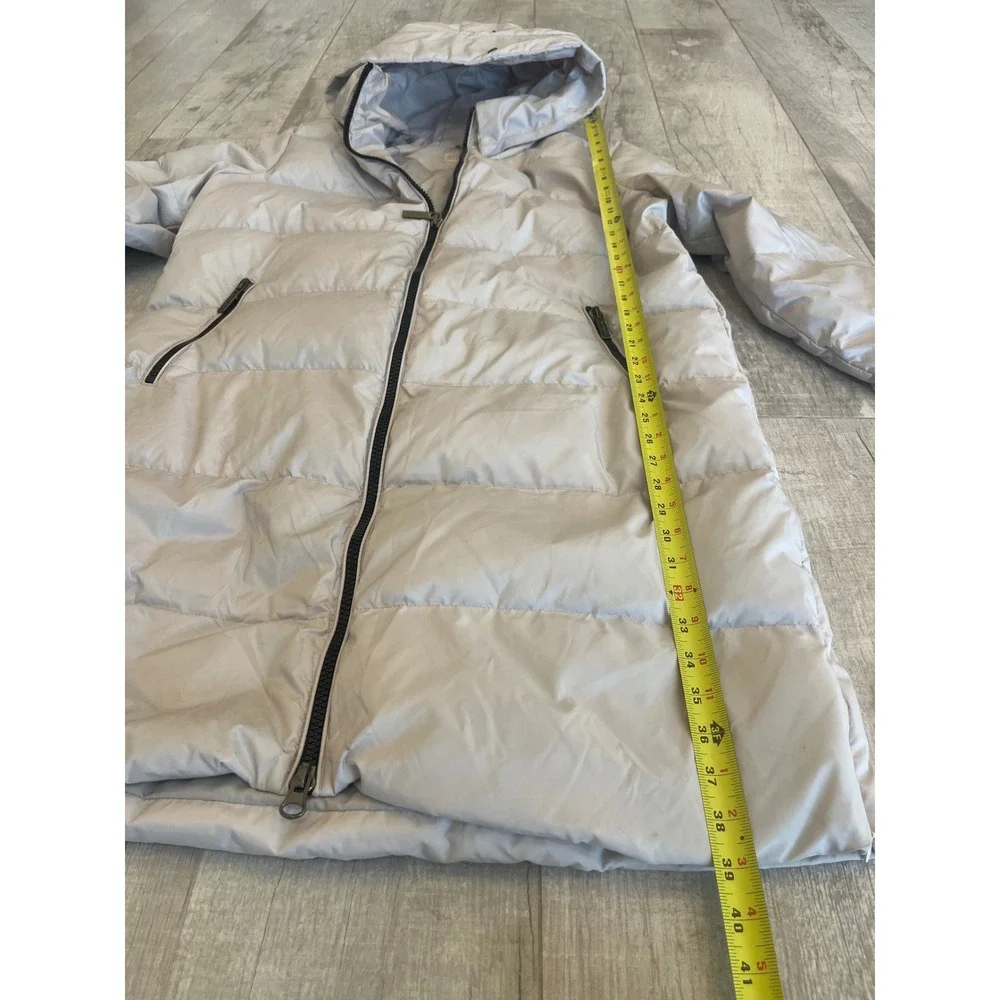 Michael Kors Cream Quilted‎ Long Puffer Jacket Size XL